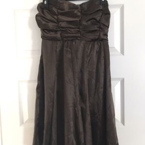 Hotkiss chocolate silk like strapless dress